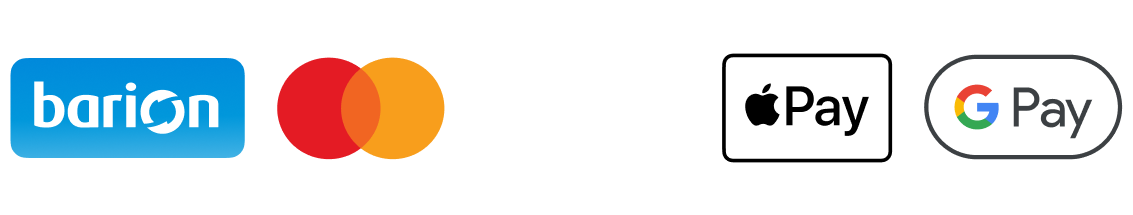 Barion, Mastercard, Visa, Apple Pay és Google Pay fizetési lehetőségek